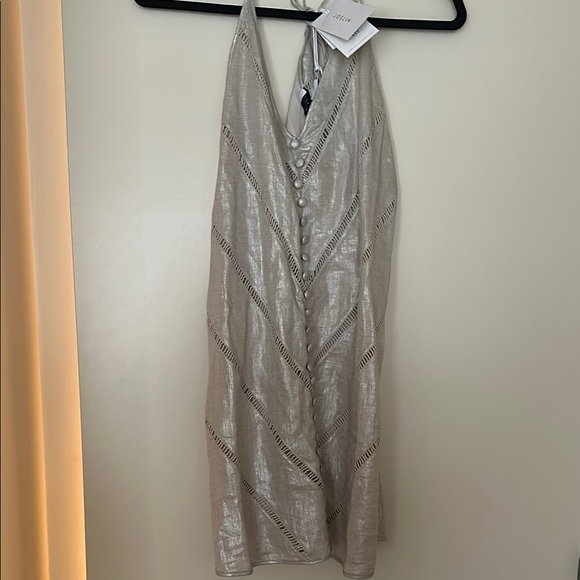 NWT Shopbop Joslin Whitley Metallic Linen Dress US SIZE 6 (Australia Size 10) - Picture 3 of 6